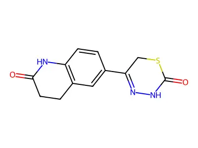 6-(3,6-dihydro-2-oxo-2H-1,3,4-thiadiazin-5-yl)-3,4-dihydro-2(1H)-quinolinone structure
