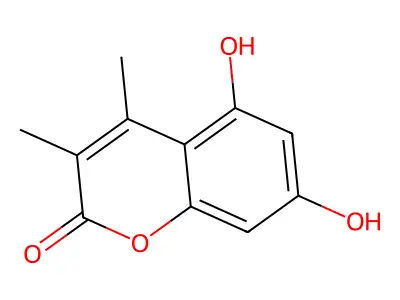 5,7-Dihydroxy-3,4-dimethylchromen-2-one structure