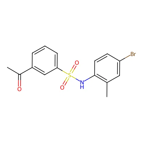 3-acetyl-N-(4-bromo-2-methylphenyl)benzenesulfonamide structure
