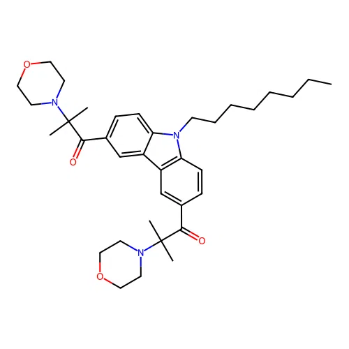 3,6-Bis(2-methyl-2-morpholinopropionyl)-9-octylcarbazole structure