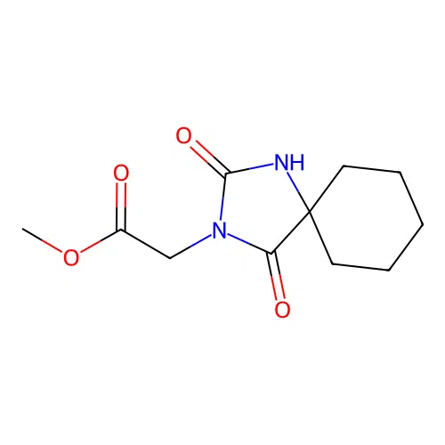 Methyl (2,4-dioxo-1,3-diazaspiro[4.5]dec-3-yl)acetate structure