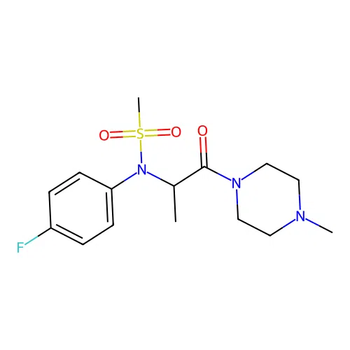 N-(4-fluorophenyl)-N-[1-(4-methylpiperazin-1-yl)-1-oxopropan-2-yl]methanesulfonamide structure