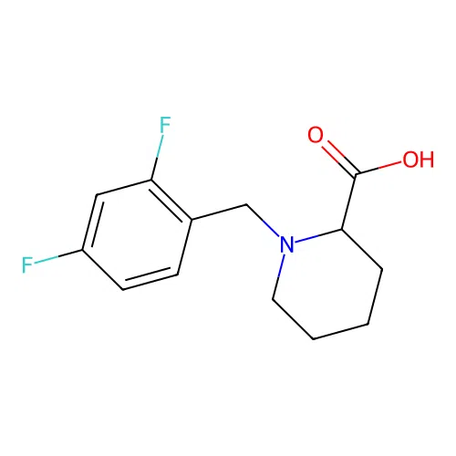 1-[(2,4-Difluorophenyl)methyl]piperidine-2-carboxylic acid structure