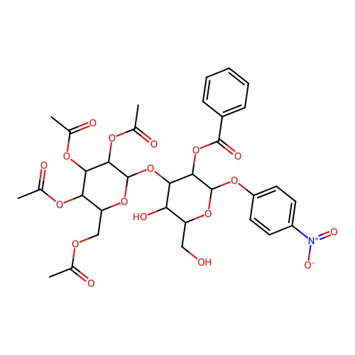 Hex2Ac3Ac4Ac6Ac(?1-3)[Bz(-2)]Hex-O-Ph(4-NO2) structure