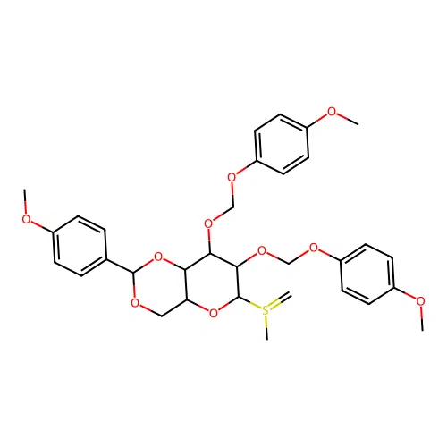 Ethyl 2,3-Di-O-(4-Methoxybenzy)-4,6-(4-methoxybenzylidene)-beta-D-thiogalactopyranoside structure