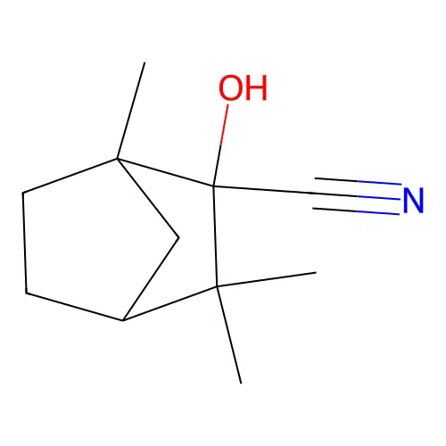 2-Hydroxy-1,3,3-trimethylbicyclo[2.2.1]heptane-2-carbonitrile structure