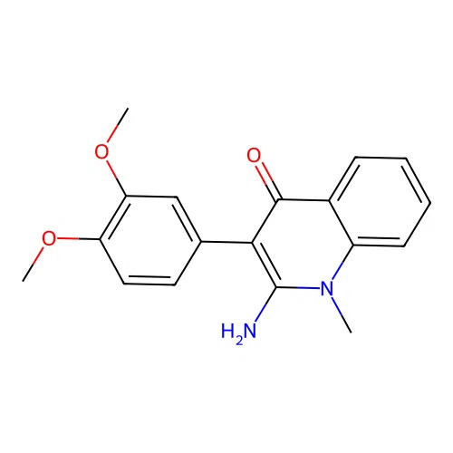 2-amino-3-(3,4-dimethoxyphenyl)-1-methylquinolin-4(1H)-one structure