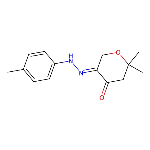 2,2-Dimethyl-5-(p-tolyl-hydrazono)-tetrahydro-pyran-4-one structure