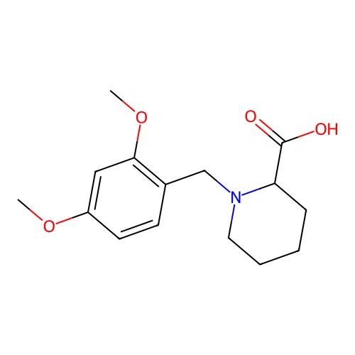 1-[(2,4-Dimethoxyphenyl)methyl]piperidine-2-carboxylic acid structure