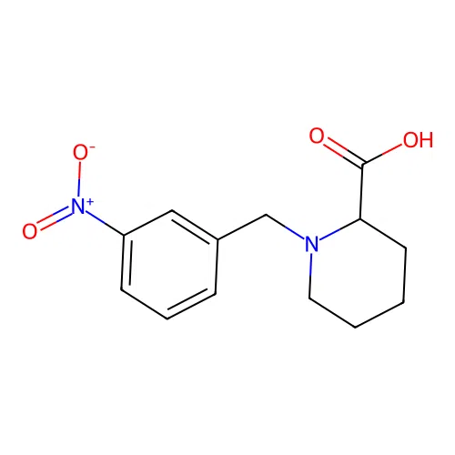 1-[(3-Nitrophenyl)methyl]piperidine-2-carboxylic acid structure