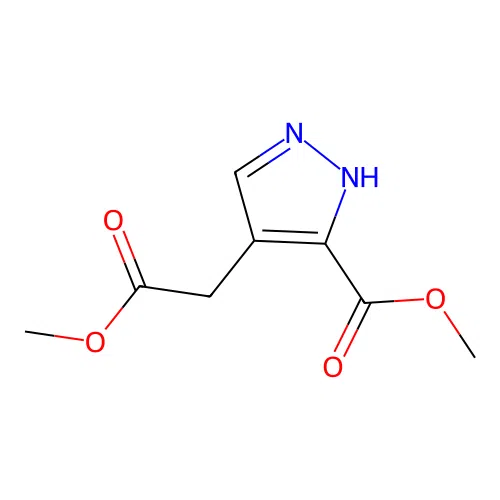 methyl 4-(2-methoxy-2-oxoethyl)-1H-pyrazole-5-carboxylate structure