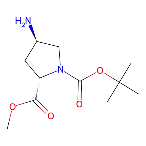 1-tert-butyl 2-methyl (2S,4R)-4-aminopyrrolidine-1,2-dicarboxylate structure