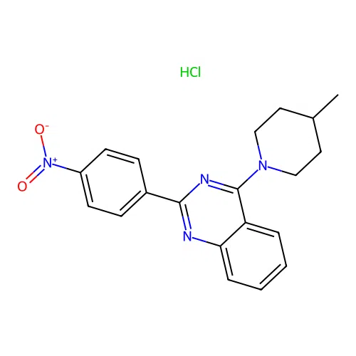4-(4-Methylpiperidin-1-yl)-2-(4-nitrophenyl)quinazoline hydrochloride structure