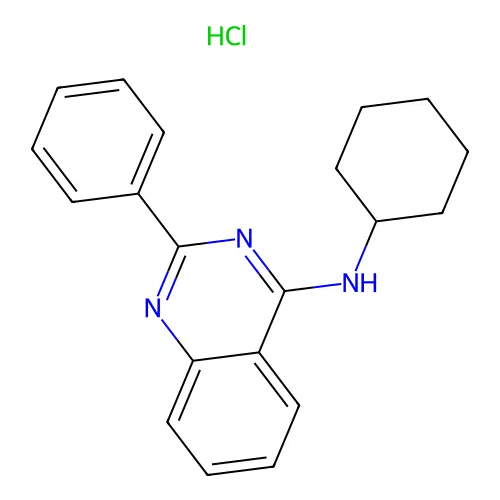 N-cyclohexyl-2-phenylquinazolin-4-amine hydrochloride structure