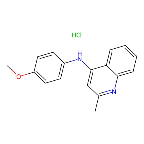 N-(4-methoxyphenyl)-2-methylquinolin-4-amine hydrochloride structure