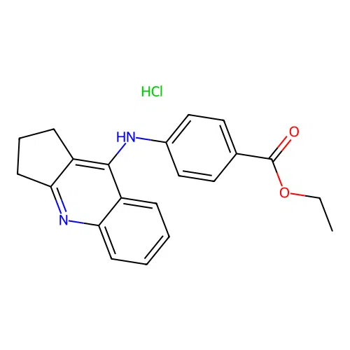 Ethyl 4-(1,2,3-trihydrocyclopenta[2,1-b]quinolin-9-ylamino)benzoate, chloride structure