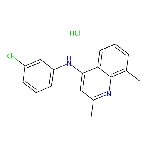 N-(3-chlorophenyl)-2,8-dimethylquinolin-4-amine hydrochloride structure