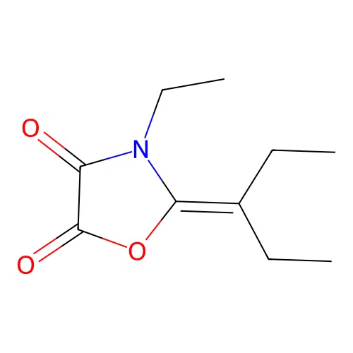3-Ethyl-2-(1-ethylpropylidene)oxazolidine-4,5-dione structure