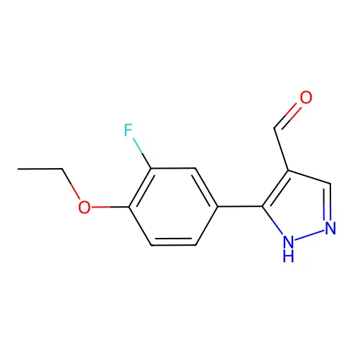 5-(4-ethoxy-3-fluorophenyl)-1H-pyrazole-4-carbaldehyde structure