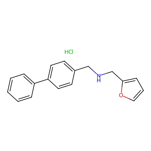 1-([1,1'-biphenyl]-4-yl)-N-(furan-2-ylmethyl)methanamine hydrochloride structure