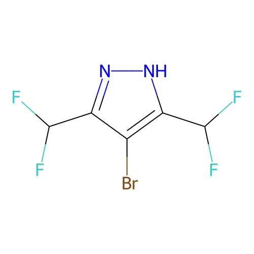 4-bromo-3,5-bis(difluoromethyl)-1H-pyrazole structure