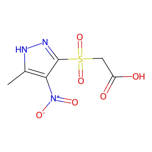 [(3-methyl-4-nitro-1H-pyrazol-5-yl)sulfonyl]acetic acid structure
