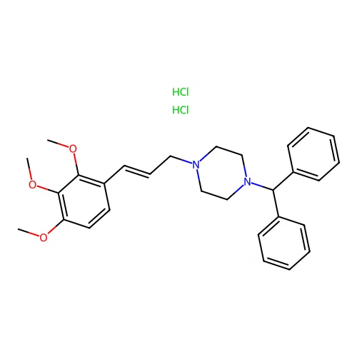 1-Benzhydryl-4-(2,3,4-trimethoxycinnamyl)piperazine dihydrochloride structure