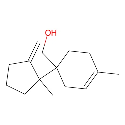 3-Cyclohexene-1-methanol, 4-methyl-1-(1-methyl-2-methylenecyclopentyl)-, (R*,R*)- structure