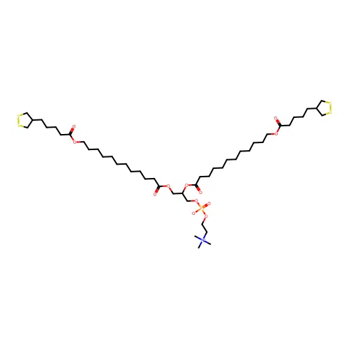 1,2-Bis(1,2-(lipoyl)dodecanoyl)-sn-glycero-3-phosphocholine structure