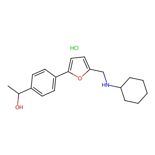 1-(4-(5-((Cyclohexylamino)methyl)furan-2-yl)phenyl)ethanol hydrochloride structure