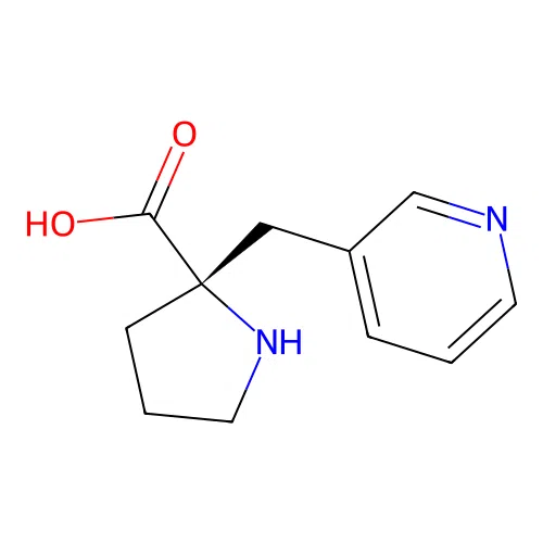 (2S)-2-(pyridin-3-ylmethyl)pyrrolidine-2-carboxylic acid structure