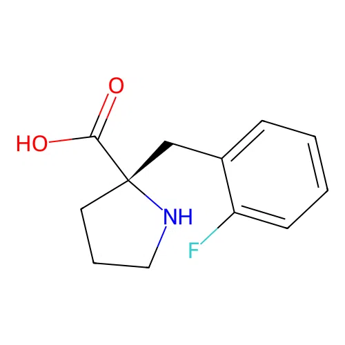 (2S)-2-[(2-fluorophenyl)methyl]pyrrolidine-2-carboxylic acid structure