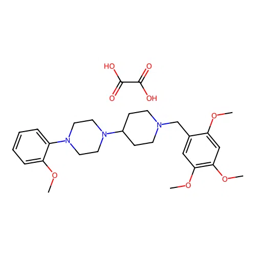 1-(2-methoxyphenyl)-4-(1-(2,4,5-trimethoxybenzyl)piperidin-4-yl)piperazine oxalate structure