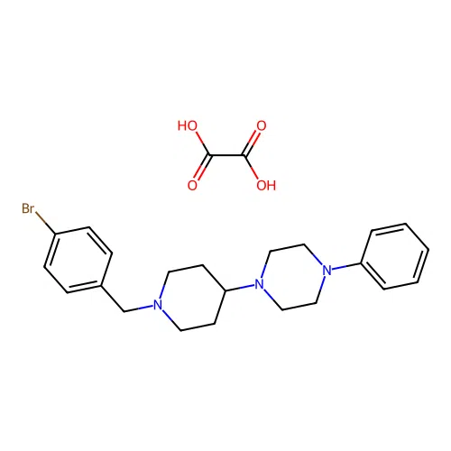 1-(1-(4-Bromobenzyl)piperidin-4-yl)-4-phenylpiperazine oxalate structure