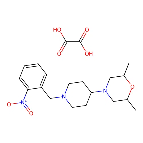 2,6-Dimethyl-4-(1-(2-nitrobenzyl)piperidin-4-yl)morpholine oxalate structure