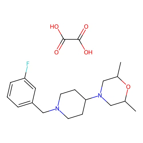4-(1-(3-Fluorobenzyl)piperidin-4-yl)-2,6-dimethylmorpholine oxalate structure