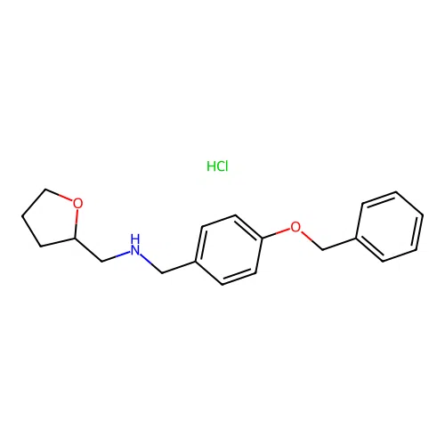 N-(4-(benzyloxy)benzyl)-1-(tetrahydrofuran-2-yl)methanamine hydrochloride structure
