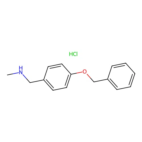 {[4-(Benzyloxy)phenyl]methyl}(methyl)amine hydrochloride structure