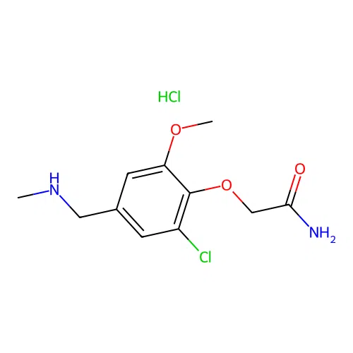 2-(2-Chloro-6-methoxy-4-((methylamino)methyl)phenoxy)acetamide hydrochloride structure
