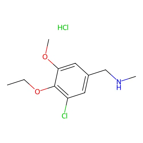 1-(3-chloro-4-ethoxy-5-methoxyphenyl)-N-methylmethanamine;hydrochloride structure
