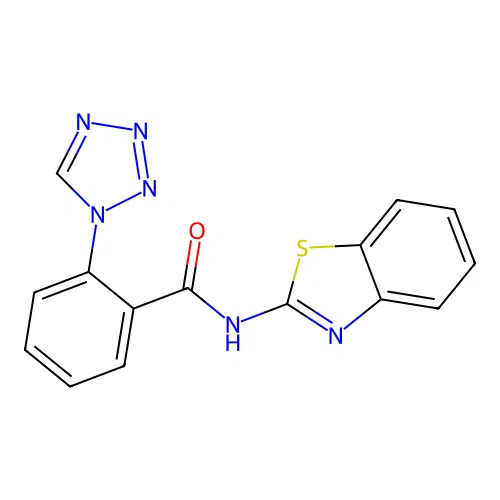 N-[(2Z)-1,3-benzothiazol-2(3H)-ylidene]-2-(1H-tetrazol-1-yl)benzamide structure