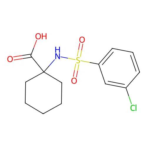 1-((3-Chlorophenyl)sulfonamido)cyclohexane-1-carboxylic acid structure