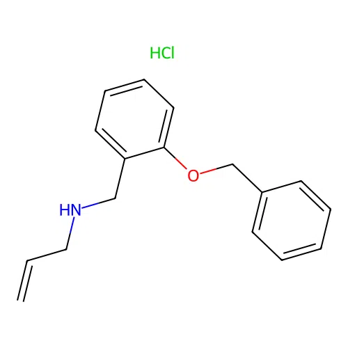 {[2-(Benzyloxy)phenyl]methyl}(prop-2-en-1-yl)amine hydrochloride structure