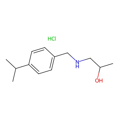 1-({[4-(Propan-2-yl)phenyl]methyl}amino)propan-2-ol hydrochloride structure