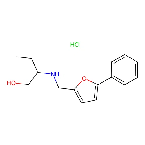 2-(((5-Phenylfuran-2-yl)methyl)amino)butan-1-ol hydrochloride structure
