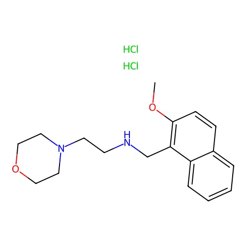 N-((2-methoxynaphthalen-1-yl)methyl)-2-morpholinoethanamine dihydrochloride structure