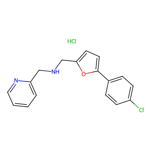 [5-(4-Chloro-phenyl)-furan-2-ylmethyl]-pyridin-2-ylmethyl-amine structure