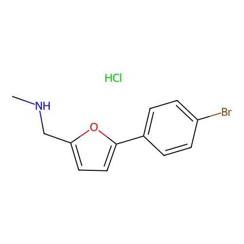 {[5-(4-Bromophenyl)furan-2-yl]methyl}(methyl)amine hydrochloride structure