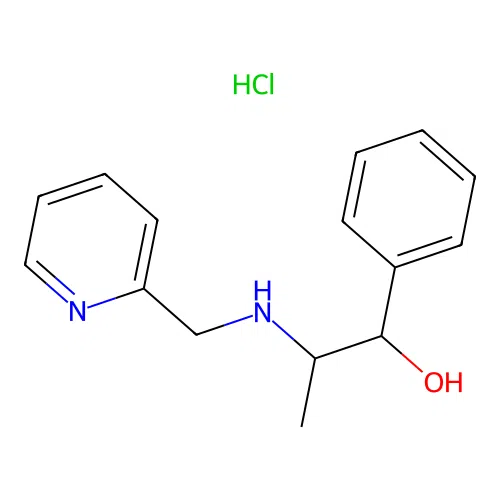 1-Phenyl-2-((pyridin-2-ylmethyl)amino)propan-1-ol hydrochloride structure