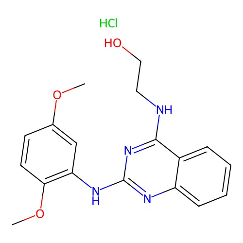 2-((2-((2,5-Dimethoxyphenyl)amino)quinazolin-4-yl)amino)ethanol hydrochloride structure